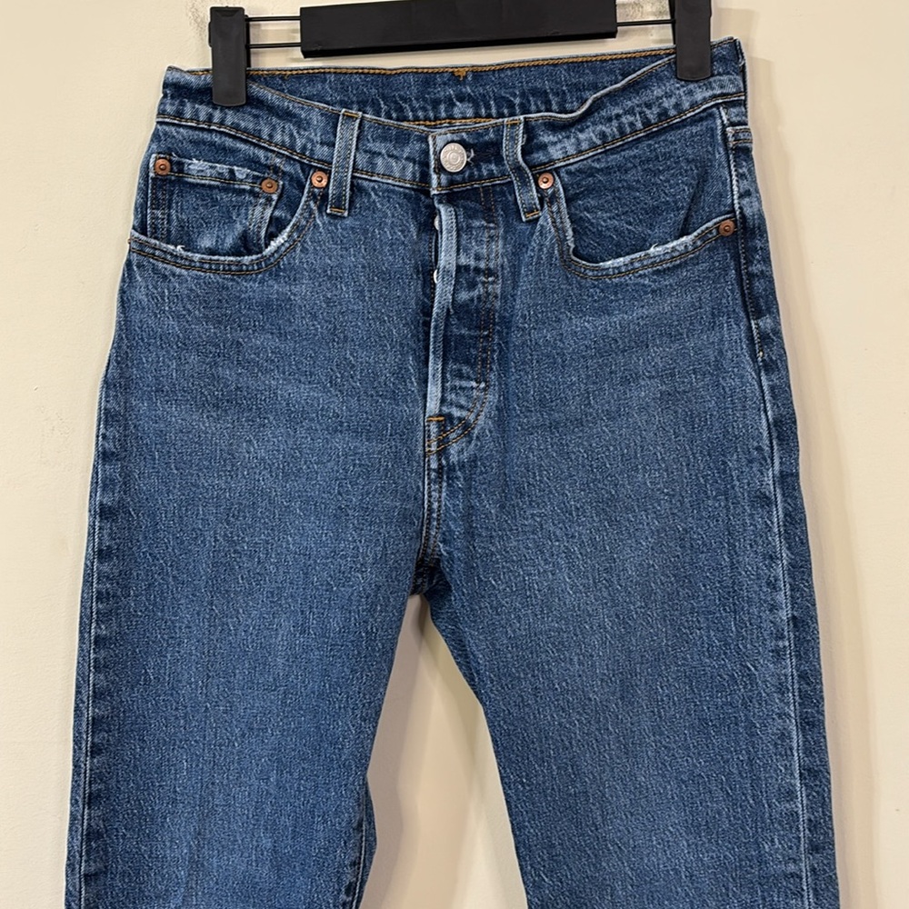 Levi’s 501 Original Fit Jeans Dark Wash Denim Jeans Size 27 - Picture 3 of 12